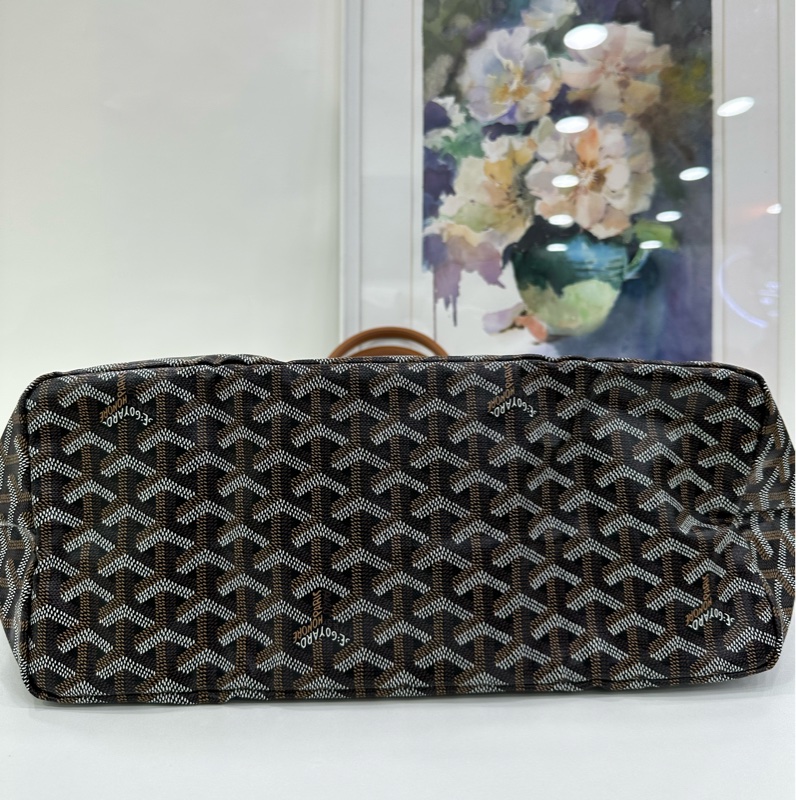 Goyard/戈雅 狗牙棕色托特包購物袋中號 媽咪包首選 容量大自重又輕-6