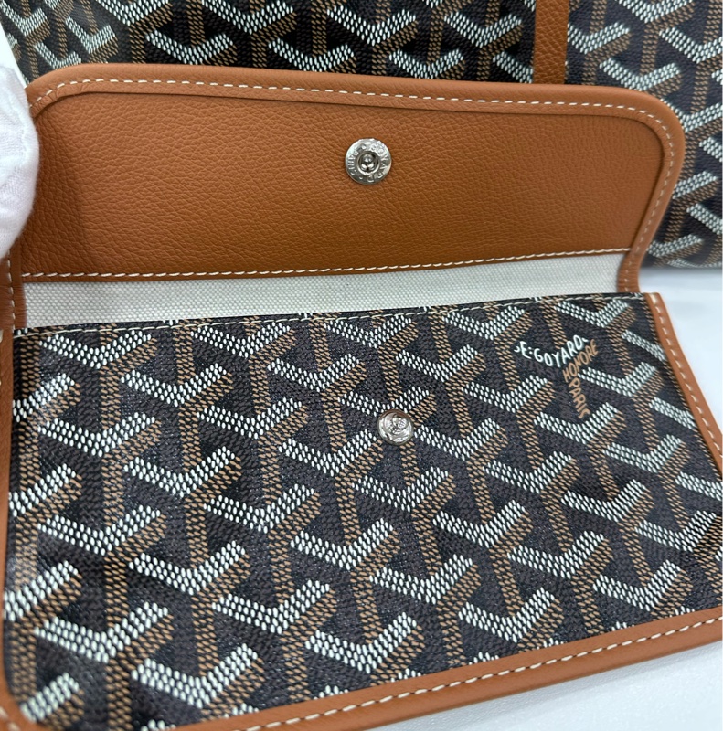 Goyard/戈雅 狗牙棕色托特包購物袋中號 媽咪包首選 容量大自重又輕-8