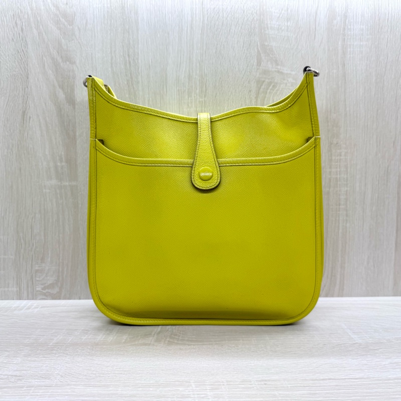 HERMES 💛9R萊姆黃EPSOM皮Evelyne29cm-3