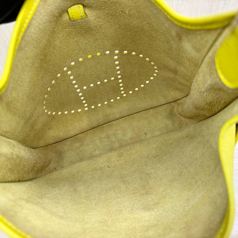 HERMES 💛9R萊姆黃EPSOM皮Evelyne29cm-5