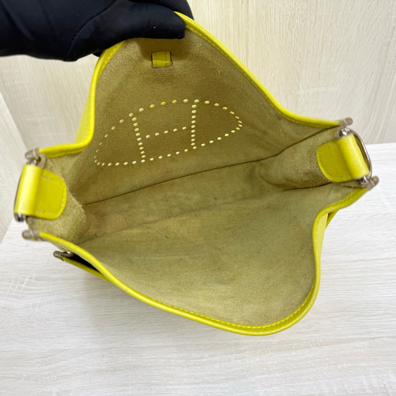 HERMES 💛9R萊姆黃EPSOM皮Evelyne29cm-6
