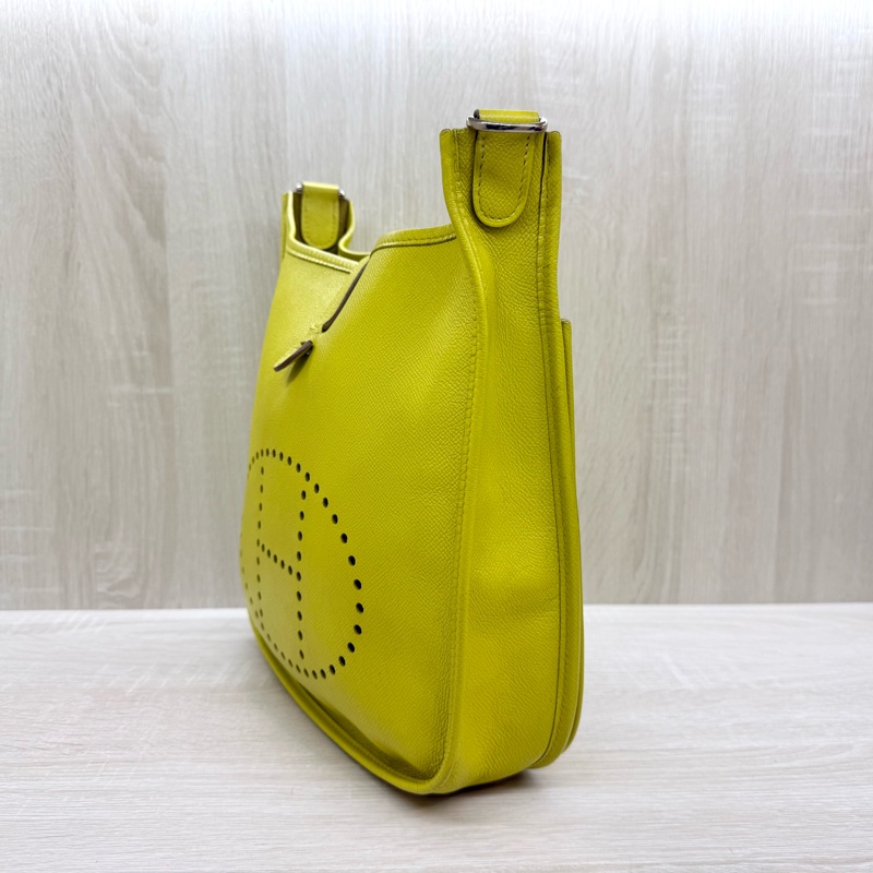 HERMES 💛9R萊姆黃EPSOM皮Evelyne29cm-9