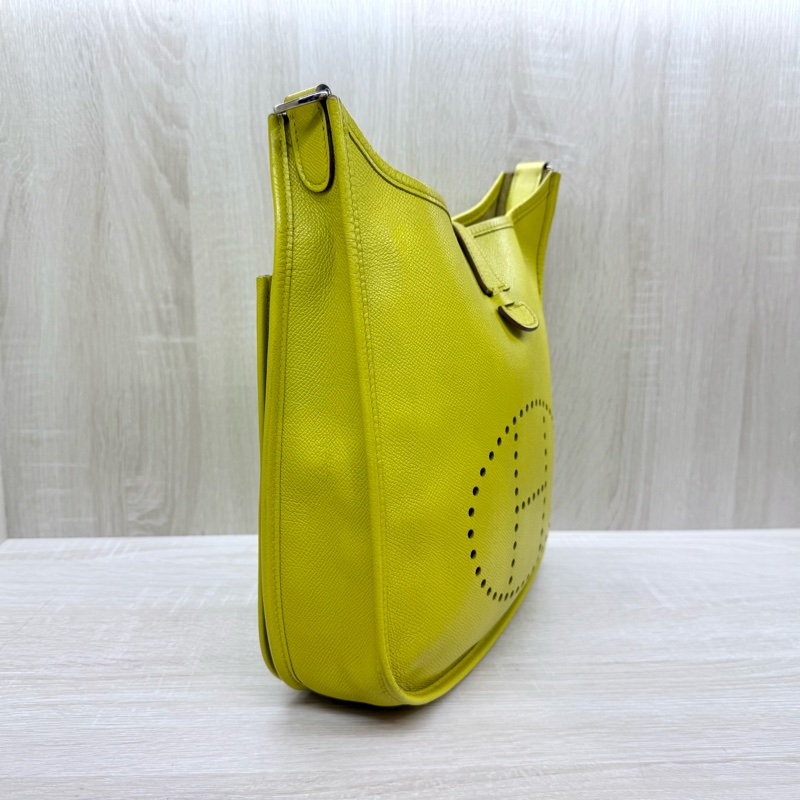 HERMES 💛9R萊姆黃EPSOM皮Evelyne29cm-10