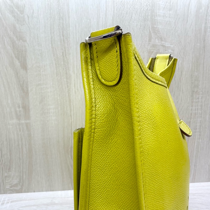 HERMES 💛9R萊姆黃EPSOM皮Evelyne29cm-11
