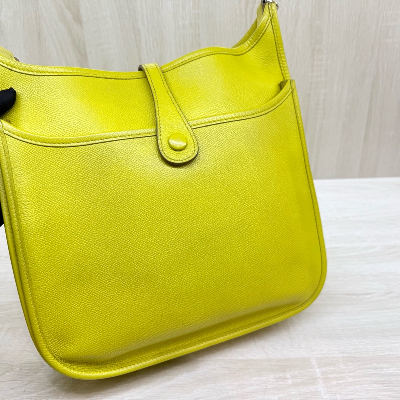 HERMES 💛9R萊姆黃EPSOM皮Evelyne29cm-13