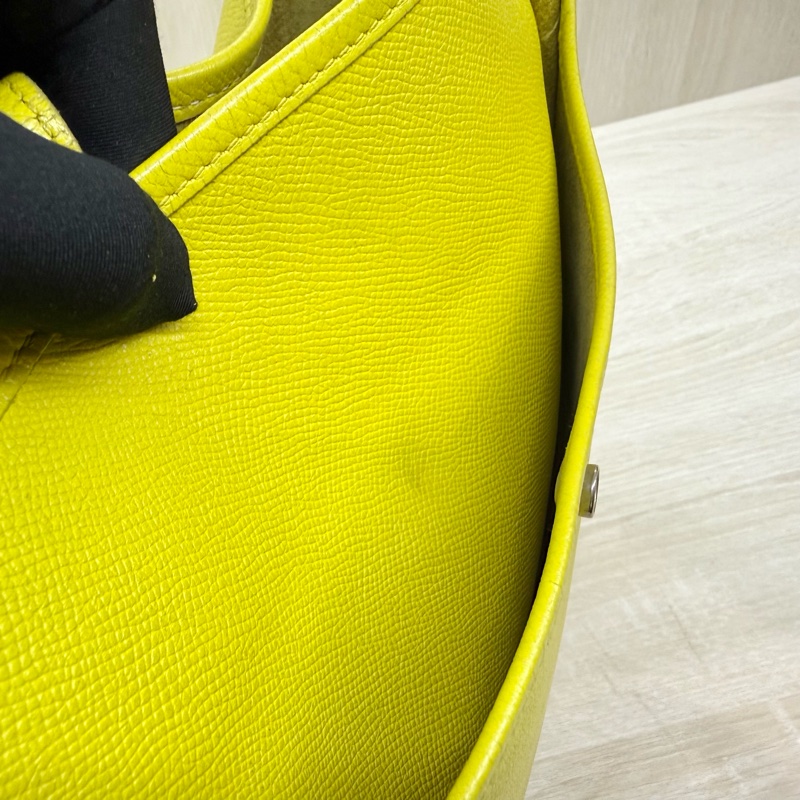 HERMES 💛9R萊姆黃EPSOM皮Evelyne29cm-15