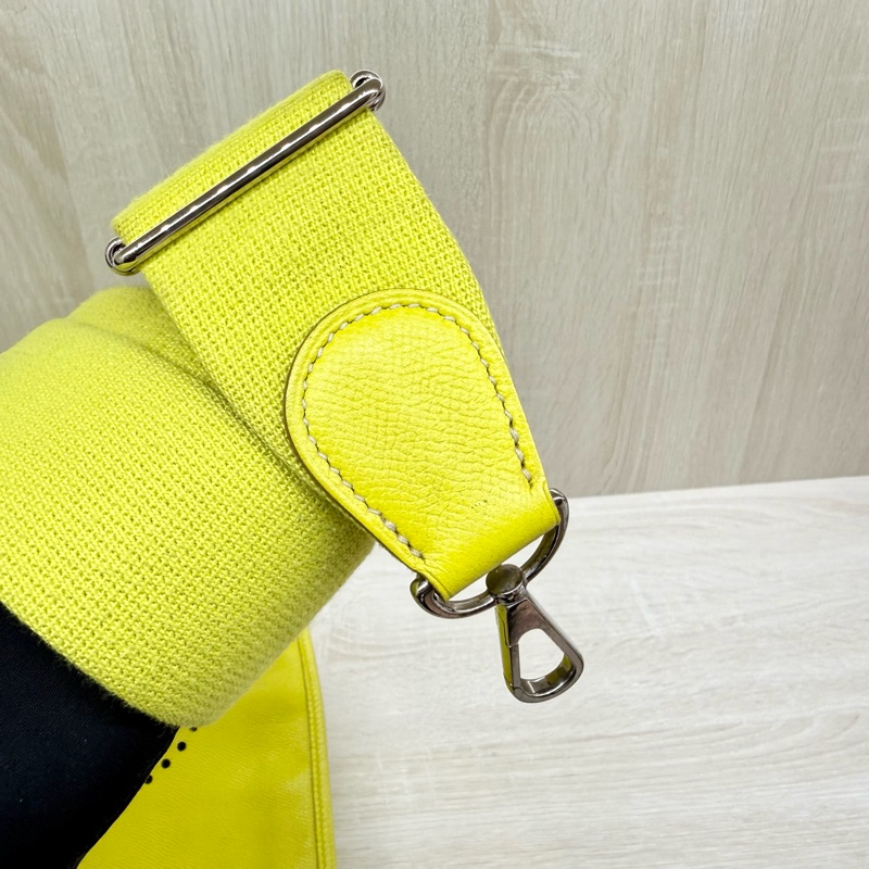 HERMES 💛9R萊姆黃EPSOM皮Evelyne29cm-16