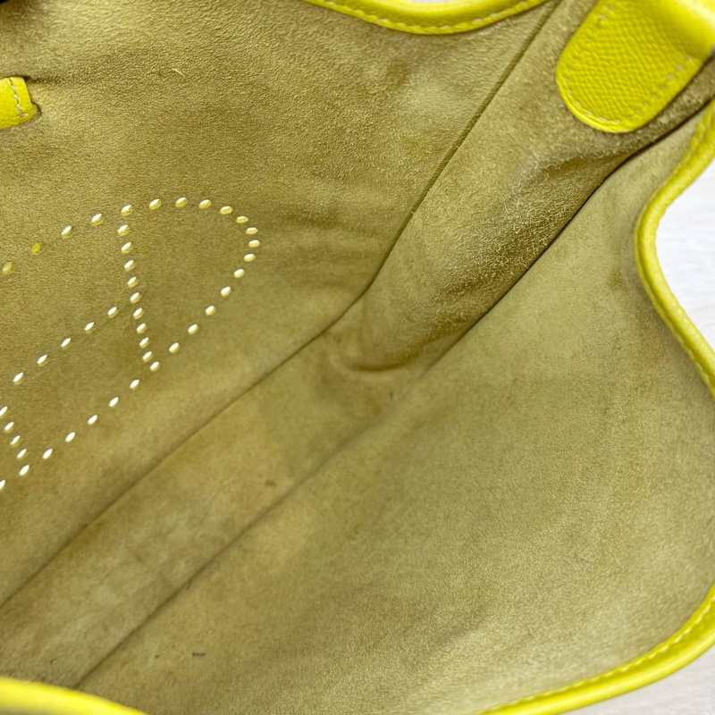 HERMES 💛9R萊姆黃EPSOM皮Evelyne29cm-24