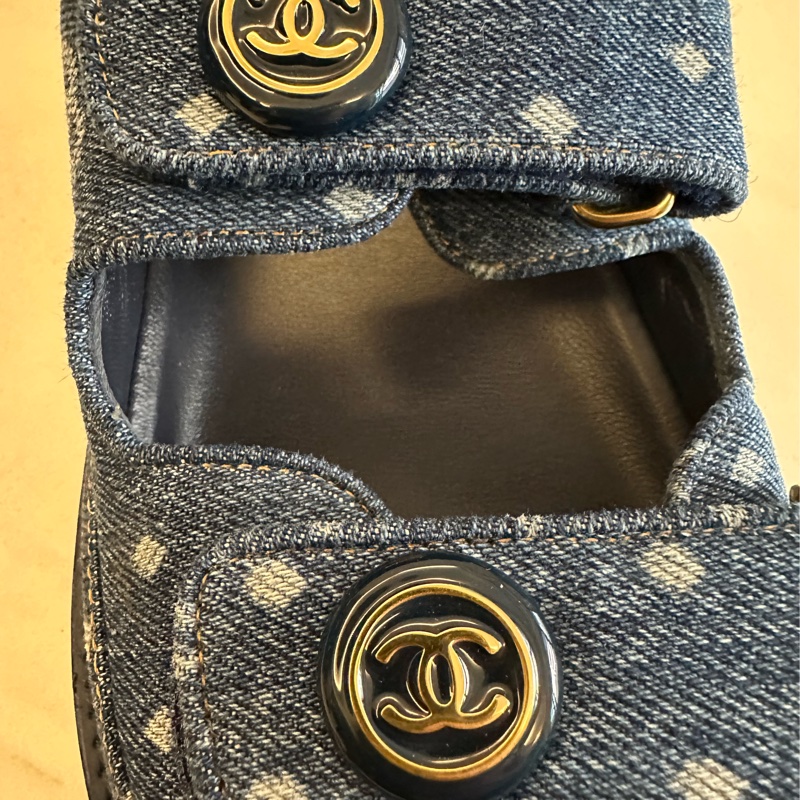 Chanel 藍色牛仔涼鞋-7