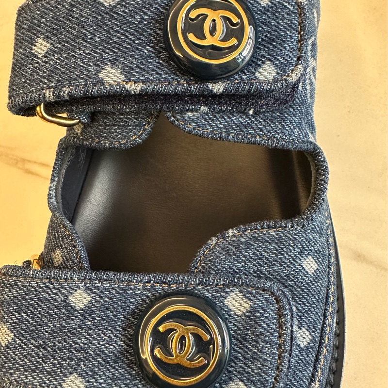 Chanel 藍色牛仔涼鞋-8