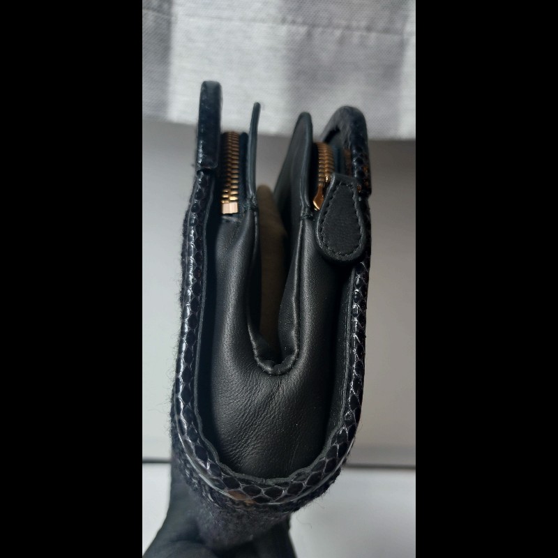 BV 金釦黑毛線編織大手拿包-9