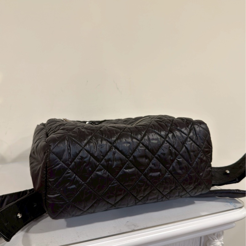 限時超低價😍99新🌟Chanel香奈兒全黑空氣後背包雙肩包書包-15