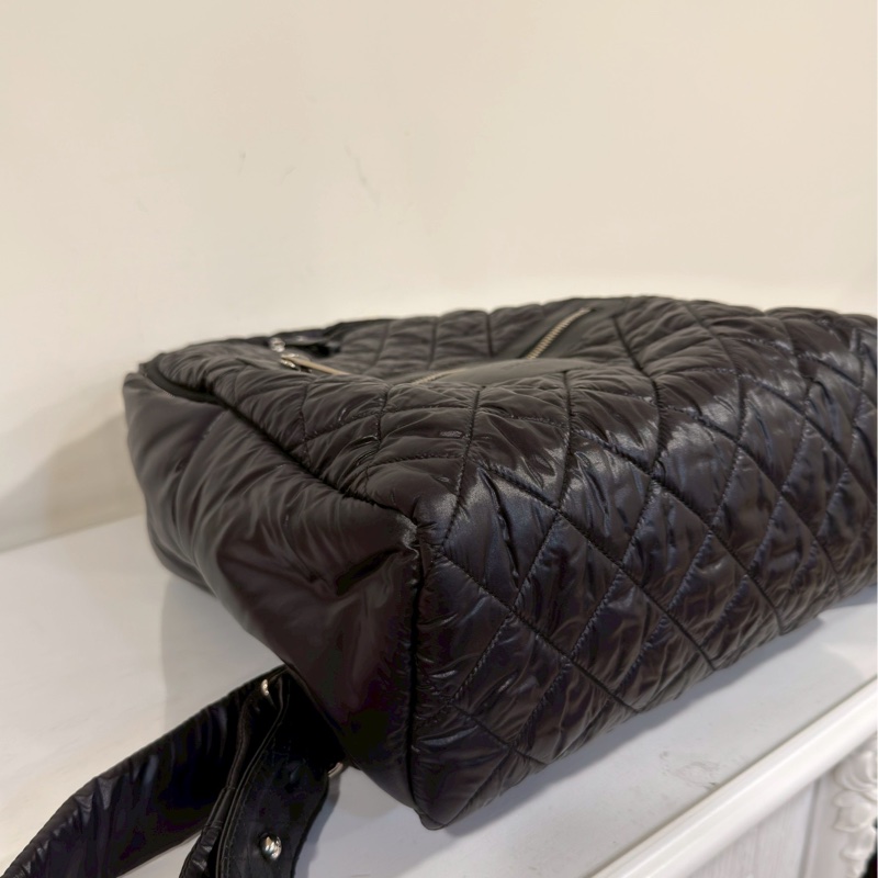 限時超低價😍99新🌟Chanel香奈兒全黑空氣後背包雙肩包書包-16