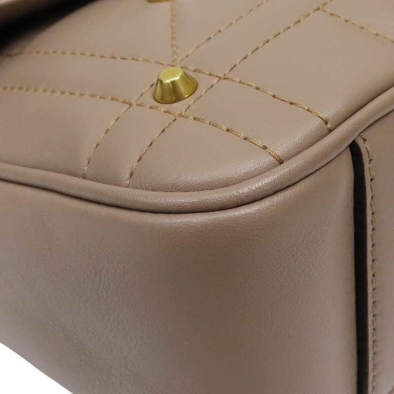 藕粉色 牛皮 珍珠 鉚釘 GG Marmont 肩背包【GUCCI 古馳】 443497-12