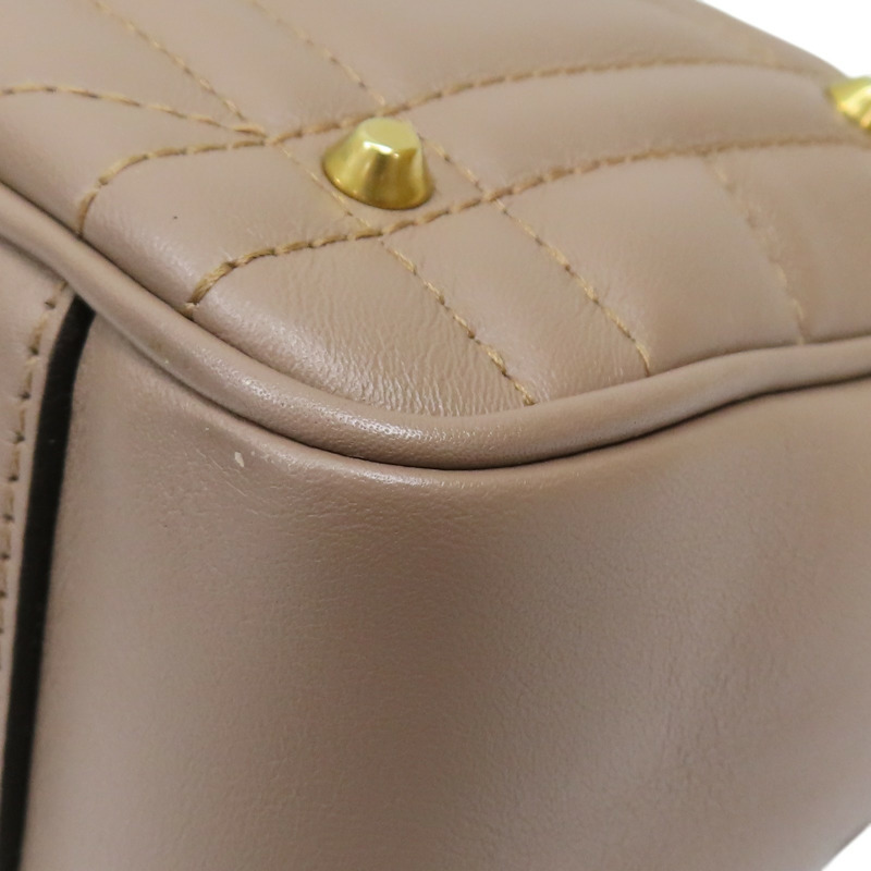 藕粉色 牛皮 珍珠 鉚釘 GG Marmont 肩背包【GUCCI 古馳】 443497-13