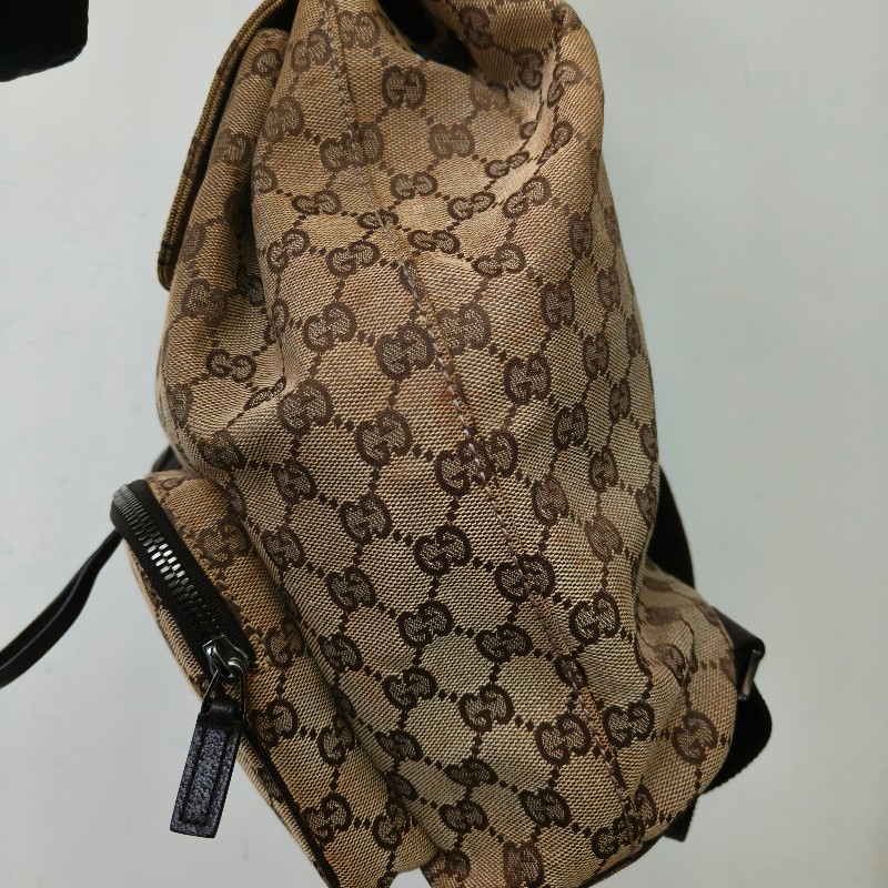 ㊣✨GUCCI✨（附防塵袋）古馳 GG 滿版 老花 帆布 皮革 口袋 束口 賈姬包 後背包/二手包/保證正品🌳二手樹屋🌳-3