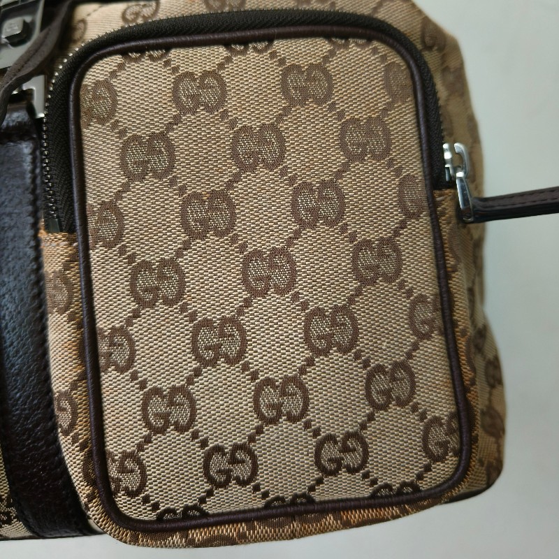 ㊣✨GUCCI✨（附防塵袋）古馳 GG 滿版 老花 帆布 皮革 口袋 束口 賈姬包 後背包/二手包/保證正品🌳二手樹屋🌳-15