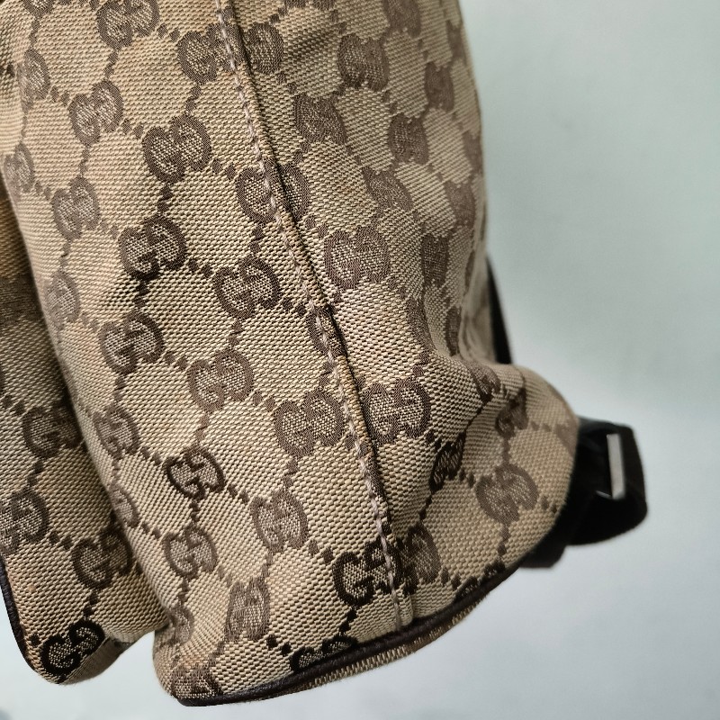 ㊣✨GUCCI✨（附防塵袋）古馳 GG 滿版 老花 帆布 皮革 口袋 束口 賈姬包 後背包/二手包/保證正品🌳二手樹屋🌳-23