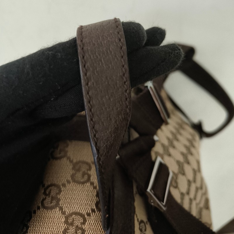 ㊣✨GUCCI✨（附防塵袋）古馳 GG 滿版 老花 帆布 皮革 口袋 束口 賈姬包 後背包/二手包/保證正品🌳二手樹屋🌳-27