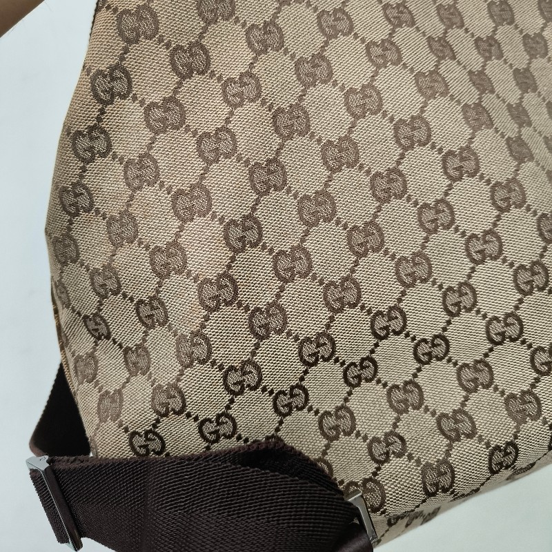 ㊣✨GUCCI✨（附防塵袋）古馳 GG 滿版 老花 帆布 皮革 口袋 束口 賈姬包 後背包/二手包/保證正品🌳二手樹屋🌳-29
