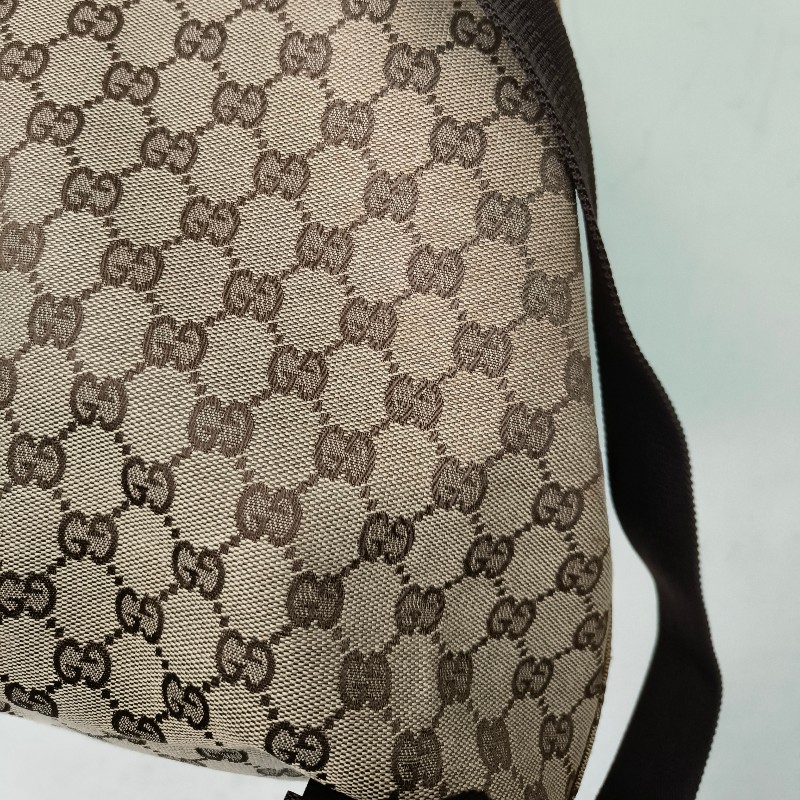㊣✨GUCCI✨（附防塵袋）古馳 GG 滿版 老花 帆布 皮革 口袋 束口 賈姬包 後背包/二手包/保證正品🌳二手樹屋🌳-30