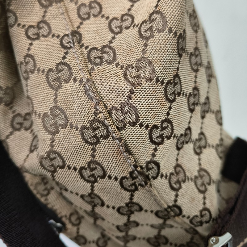 ㊣✨GUCCI✨（附防塵袋）古馳 GG 滿版 老花 帆布 皮革 口袋 束口 賈姬包 後背包/二手包/保證正品🌳二手樹屋🌳-31