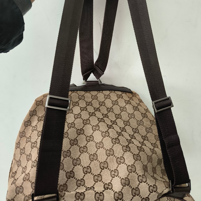 ㊣✨GUCCI✨（附防塵袋）古馳 GG 滿版 老花 帆布 皮革 口袋 束口 賈姬包 後背包/二手包/保證正品🌳二手樹屋🌳-33