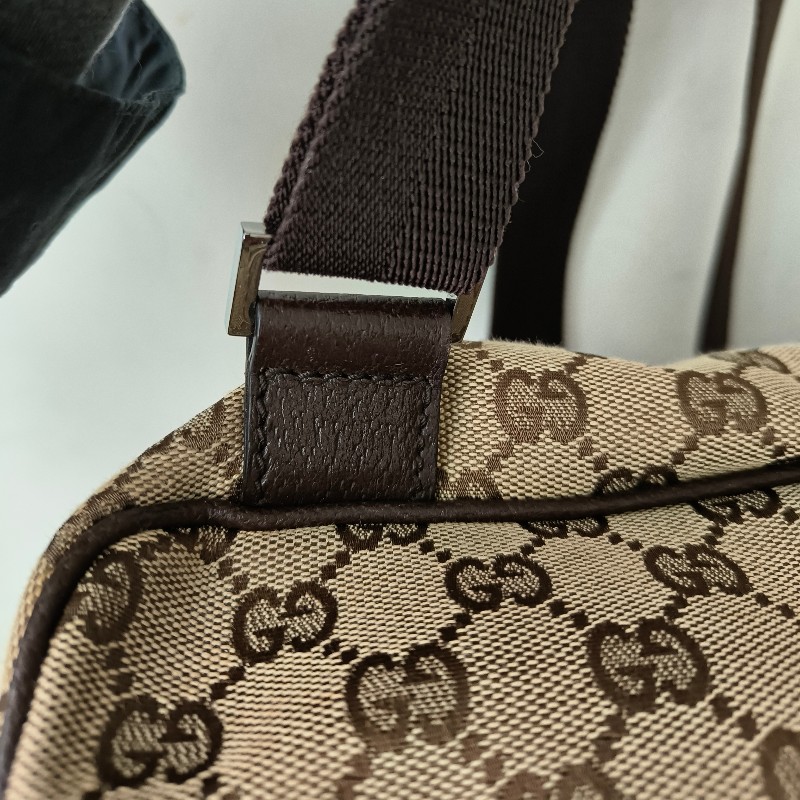 ㊣✨GUCCI✨（附防塵袋）古馳 GG 滿版 老花 帆布 皮革 口袋 束口 賈姬包 後背包/二手包/保證正品🌳二手樹屋🌳-35