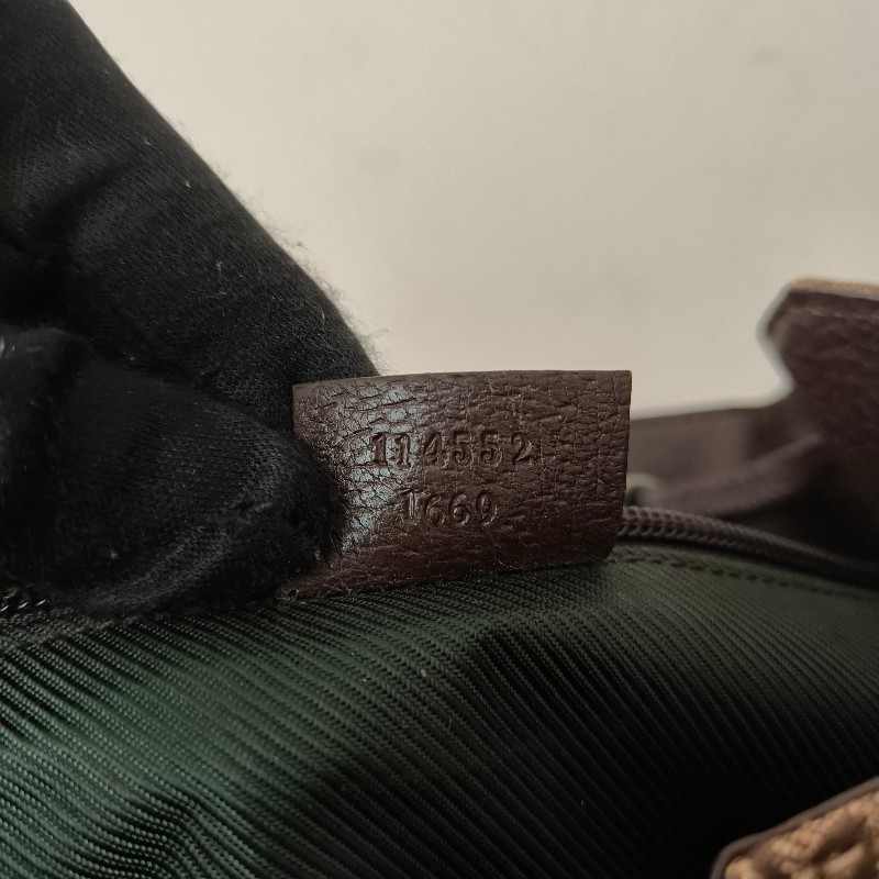 ㊣✨GUCCI✨（附防塵袋）古馳 GG 滿版 老花 帆布 皮革 口袋 束口 賈姬包 後背包/二手包/保證正品🌳二手樹屋🌳-50