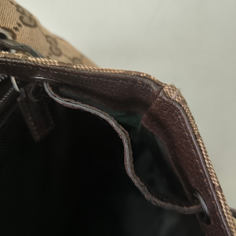 ㊣✨GUCCI✨（附防塵袋）古馳 GG 滿版 老花 帆布 皮革 口袋 束口 賈姬包 後背包/二手包/保證正品🌳二手樹屋🌳-53