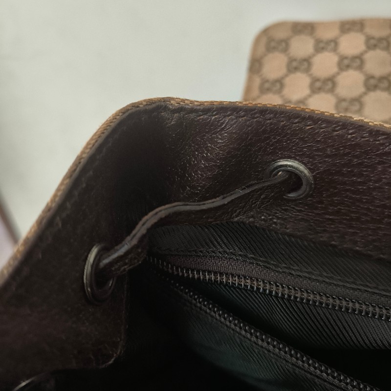 ㊣✨GUCCI✨（附防塵袋）古馳 GG 滿版 老花 帆布 皮革 口袋 束口 賈姬包 後背包/二手包/保證正品🌳二手樹屋🌳-54