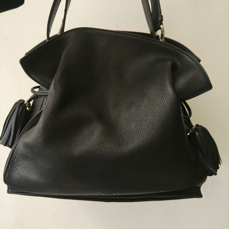 【8成新】㊣✨ LOEWE ✨羅威 Flamenco 黑色 牛皮 束口 福袋包 肩背包 斜背包/二手包/二手精品🌳二手樹屋🌳-1