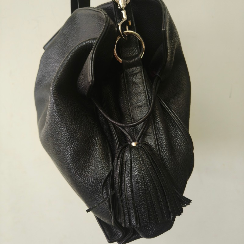 【8成新】㊣✨ LOEWE ✨羅威 Flamenco 黑色 牛皮 束口 福袋包 肩背包 斜背包/二手包/二手精品🌳二手樹屋🌳-2