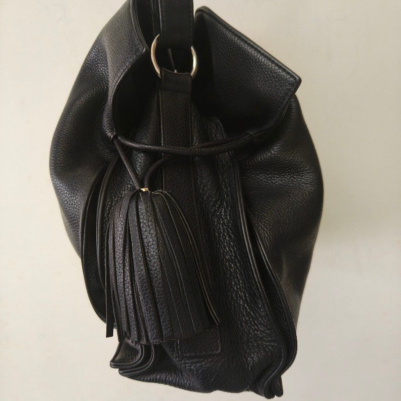 【8成新】㊣✨ LOEWE ✨羅威 Flamenco 黑色 牛皮 束口 福袋包 肩背包 斜背包/二手包/二手精品🌳二手樹屋🌳-4