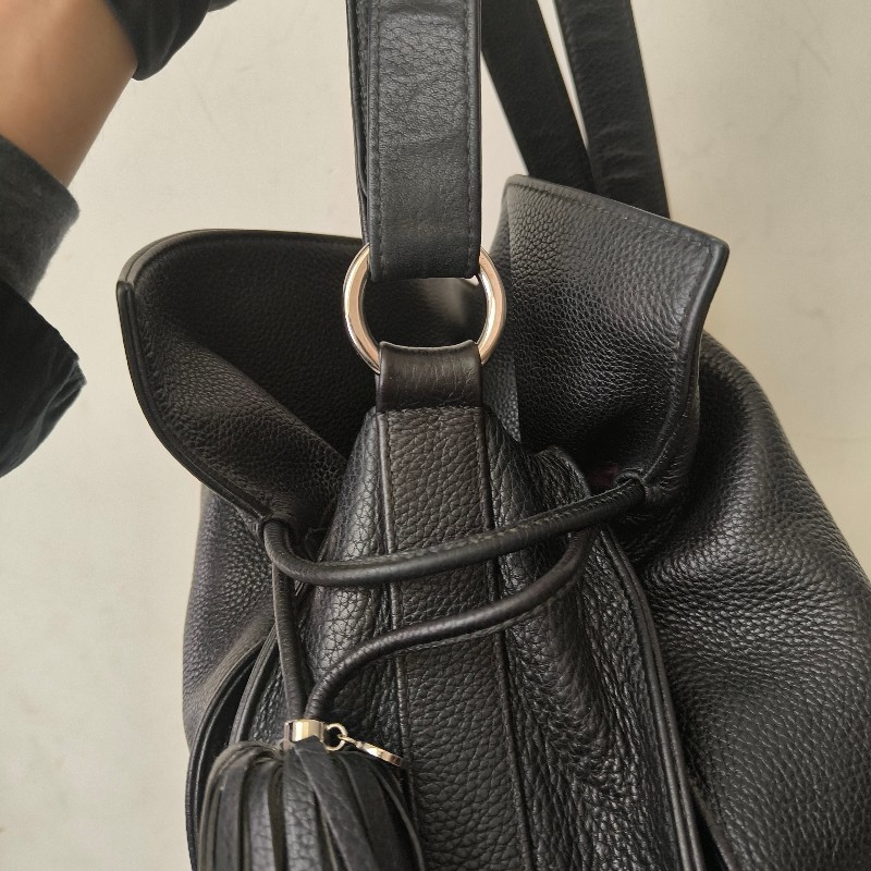 【8成新】㊣✨ LOEWE ✨羅威 Flamenco 黑色 牛皮 束口 福袋包 肩背包 斜背包/二手包/二手精品🌳二手樹屋🌳-20