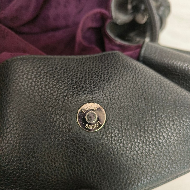 【8成新】㊣✨ LOEWE ✨羅威 Flamenco 黑色 牛皮 束口 福袋包 肩背包 斜背包/二手包/二手精品🌳二手樹屋🌳-33