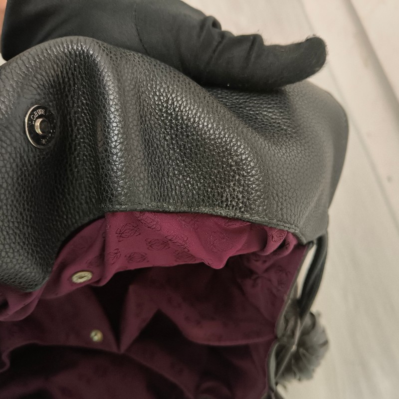 【8成新】㊣✨ LOEWE ✨羅威 Flamenco 黑色 牛皮 束口 福袋包 肩背包 斜背包/二手包/二手精品🌳二手樹屋🌳-45