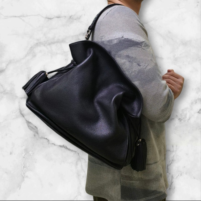 【8成新】㊣✨ LOEWE ✨羅威 Flamenco 黑色 牛皮 束口 福袋包 肩背包 斜背包/二手包/二手精品🌳二手樹屋🌳-47