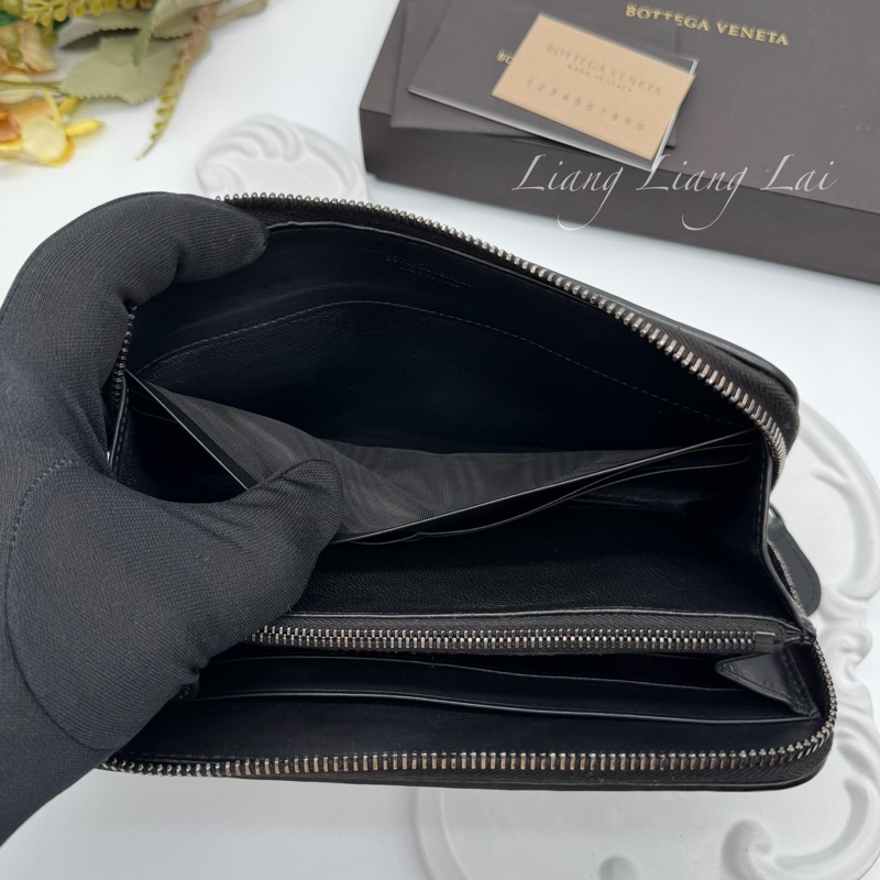 BOTTEGA VENETA BV 經典編織黑色拉鍊長夾-6