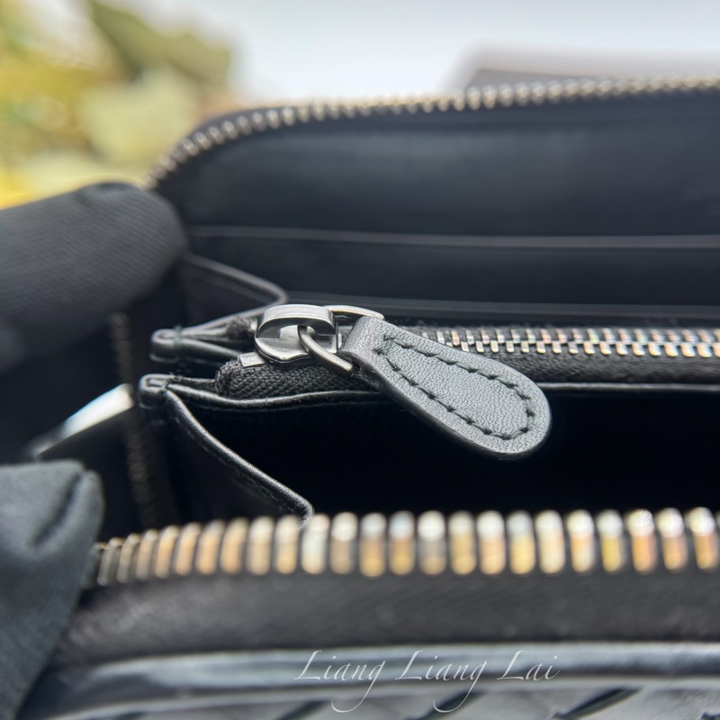 BOTTEGA VENETA BV 經典編織黑色拉鍊長夾-9