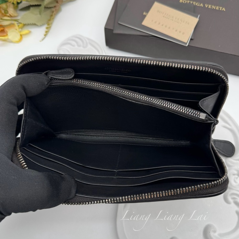 BOTTEGA VENETA BV 經典編織黑色拉鍊長夾-10