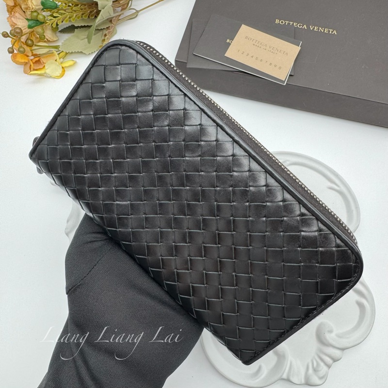 BOTTEGA VENETA BV 經典編織黑色拉鍊長夾-15
