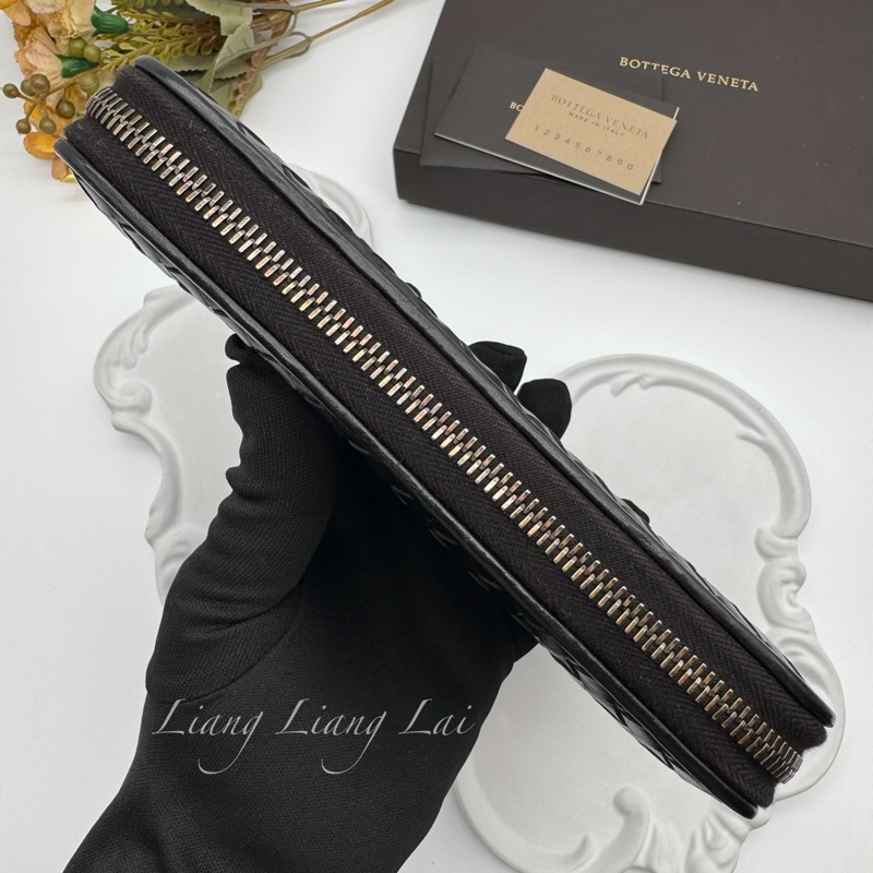 BOTTEGA VENETA BV 經典編織黑色拉鍊長夾-17