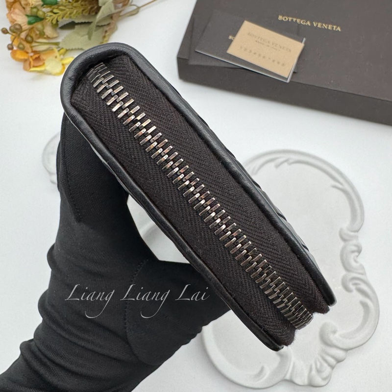 BOTTEGA VENETA BV 經典編織黑色拉鍊長夾-19
