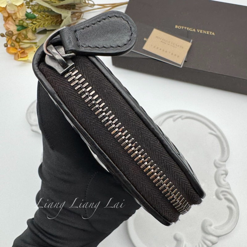 BOTTEGA VENETA BV 經典編織黑色拉鍊長夾-20