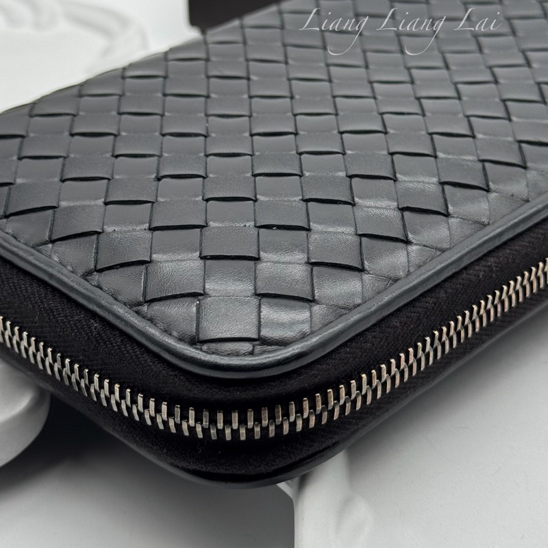 BOTTEGA VENETA BV 經典編織黑色拉鍊長夾-24
