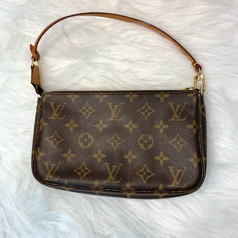 復古感 中古LV老花 Monogram金扣手挽袋-1