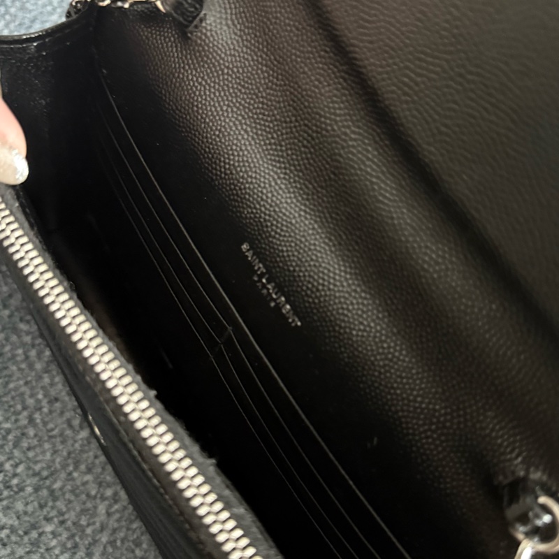 聖羅蘭 YSL WOC 粒面皮革信封袋式鏈條錢包/魚子醬/手拿 斜背包-9