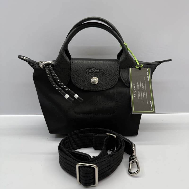 LONGCHAMP 黑色尼龍手提斜背2way包 LE PLIAGE ENERGY XS-2