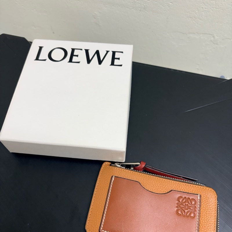 LOEWE Coin Cardholder焦糖色二手-0